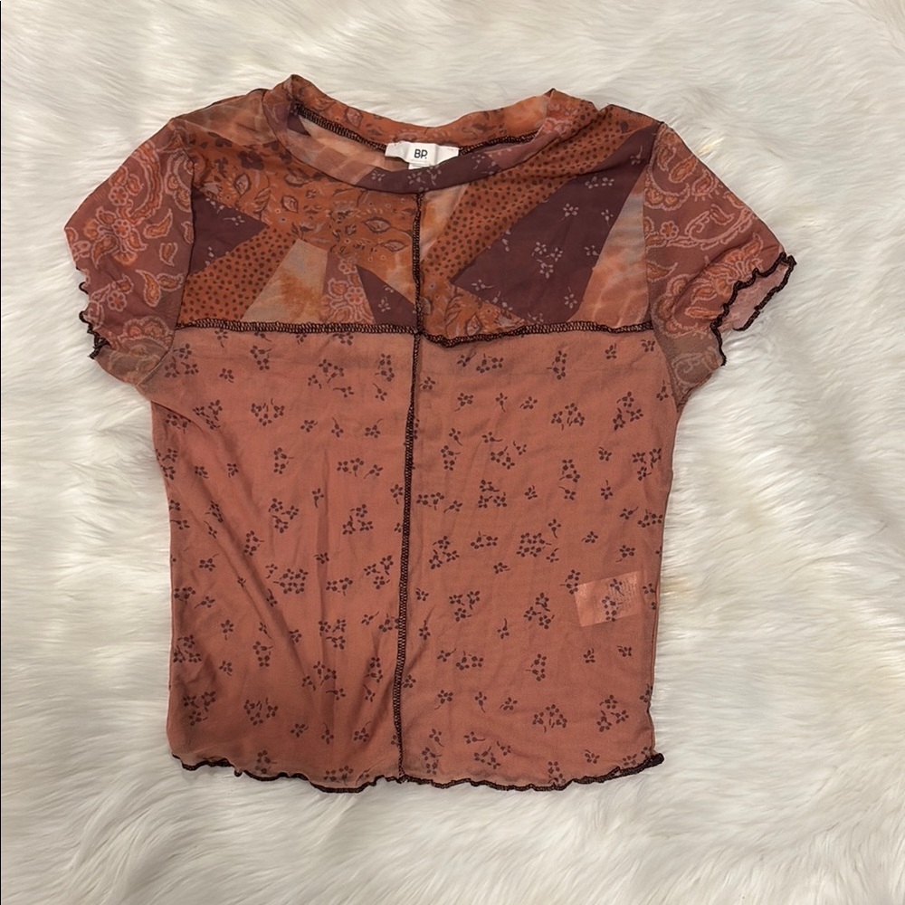 BP Women's Rust Patchwork Top